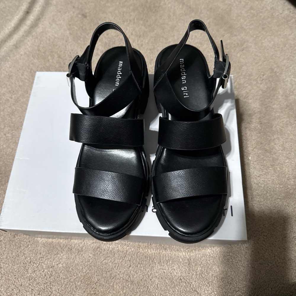 Madden Girl Strappy Black Sandals